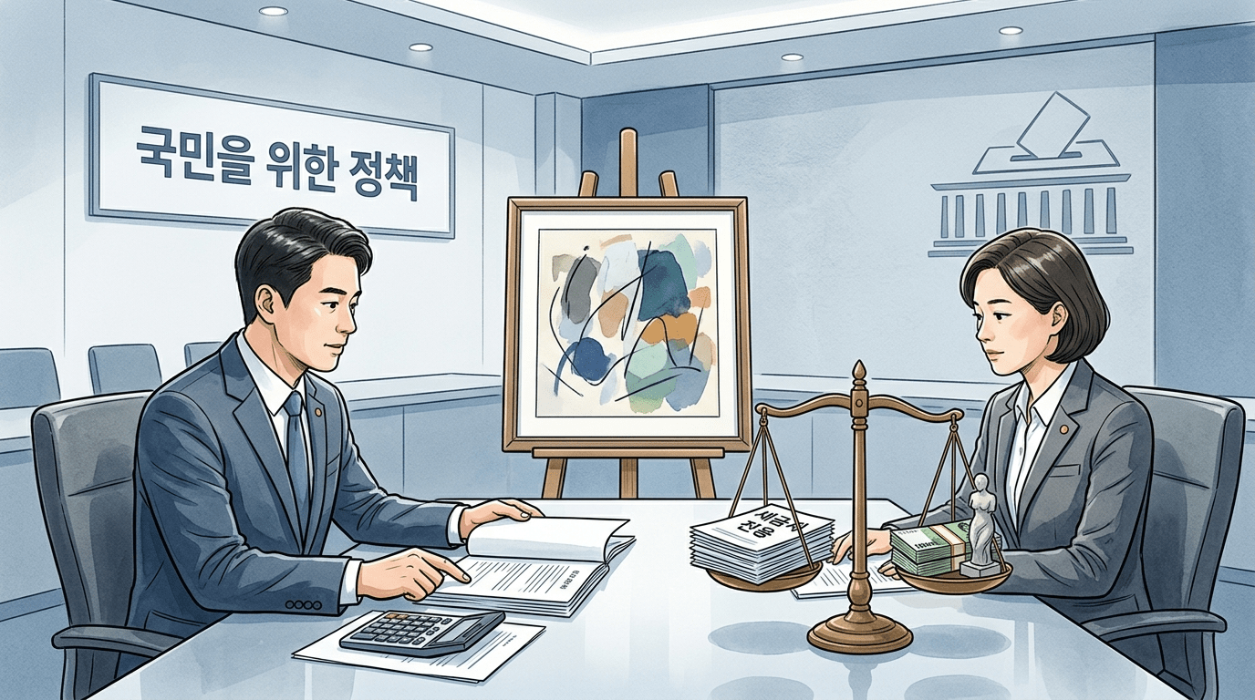 이 대통령, 기부 미술품 세제 혜택 기준 재정비 필요… 매입가가 1억 원인 작품이라도 감정가가 100억 원에 이르면 사회 정의에 맞는 제도 설계가 이뤄져야 한다고 강조