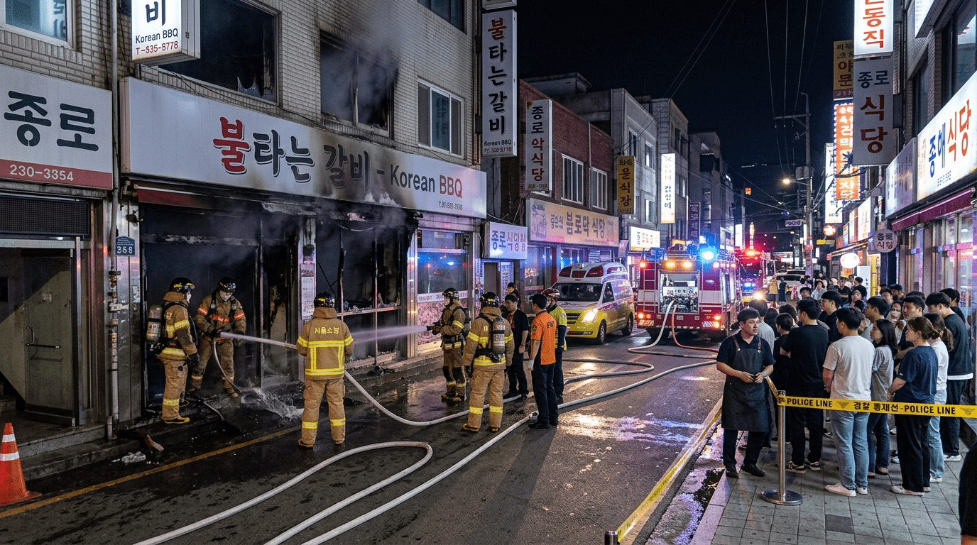 종로 고깃집 화재 손님·직원 30명 긴급 대피, 인명 피해는 없었다