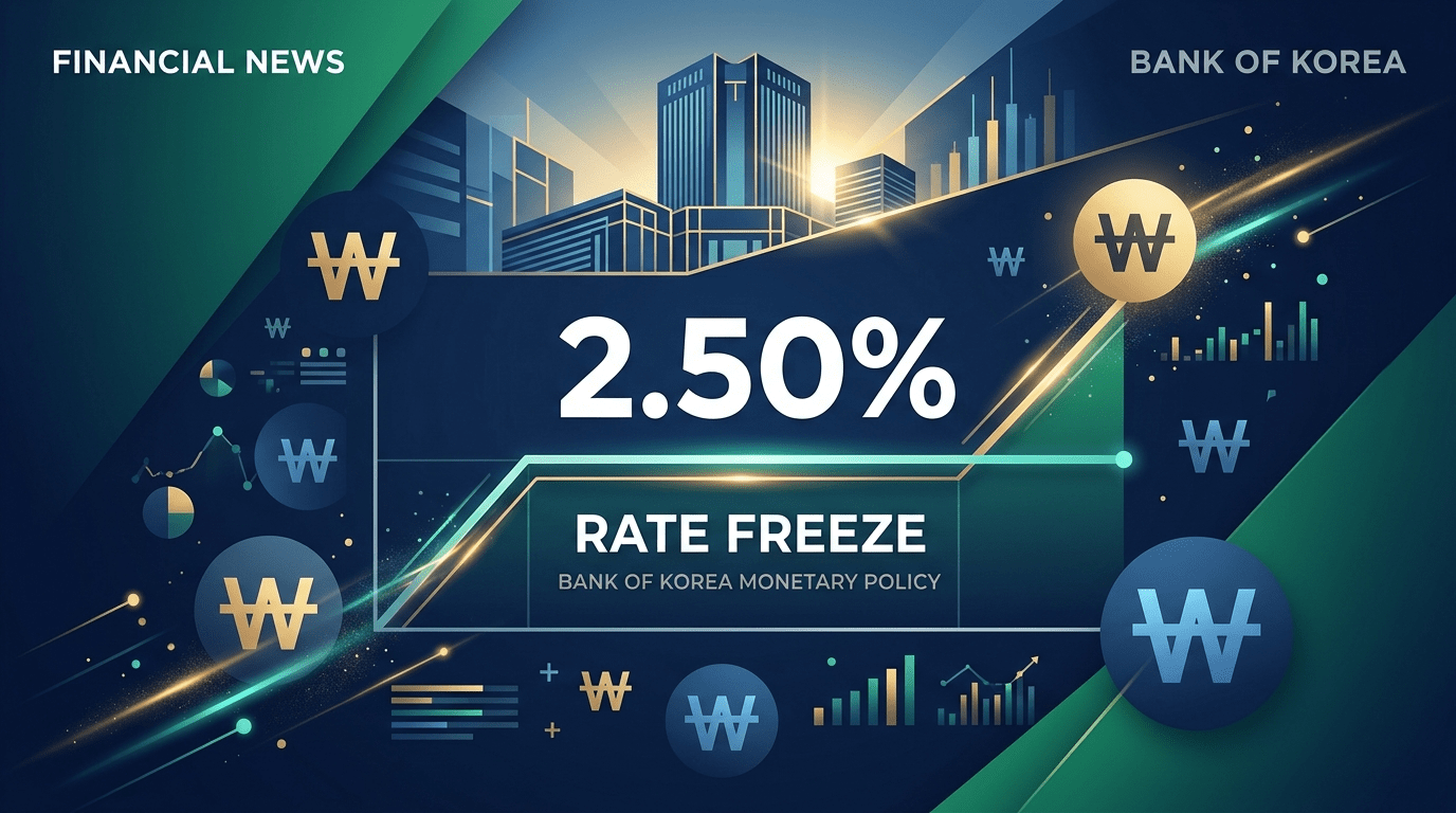 한은 기준금리 연 2.50% 동결…8회 연속 -