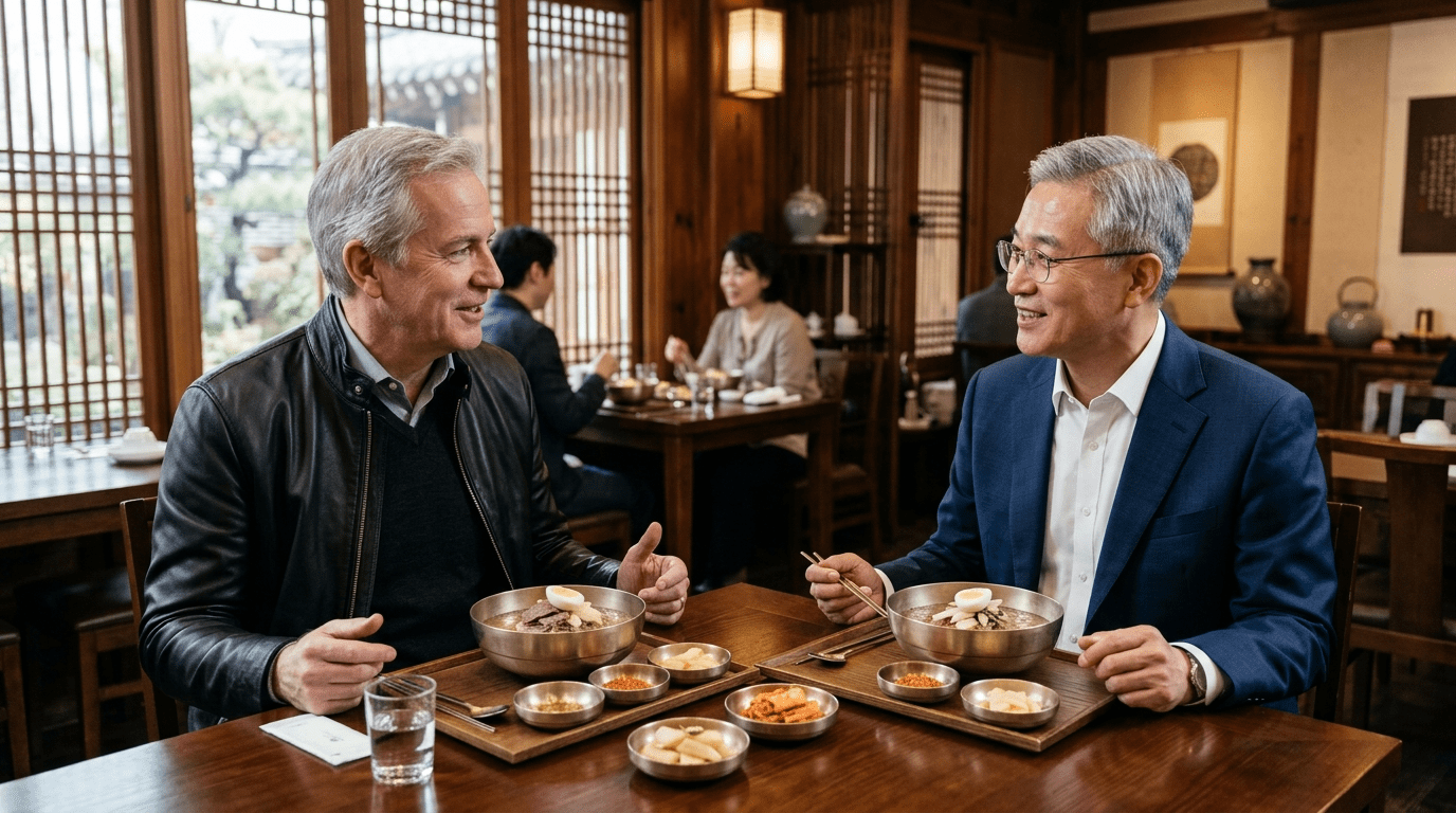 젠슨 황-정의선, 깜짝 '냉면 회동'…을지로 '우래옥'서 만나