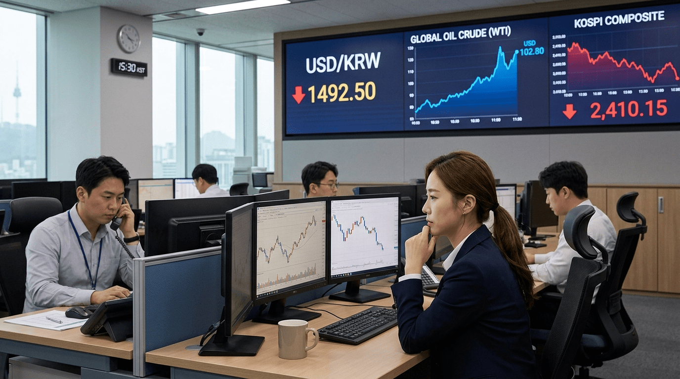 휴전 협상 제자리걸음에 원화 약세가 이어지며 환율 다시 1490원대로 상승