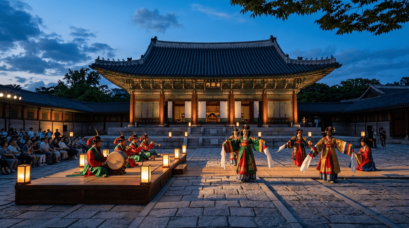 경복궁의 밤을 수놓는 대취타와 처용무, 궁중 예술의 절정을 만나다