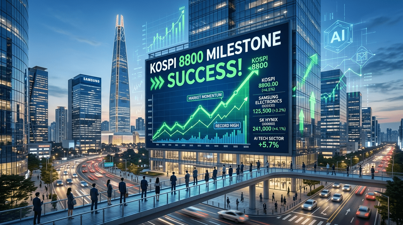코스피 8800 돌파 ● 삼성전자 시가총액 2000조원 초과 달성 역사적 기록 경신