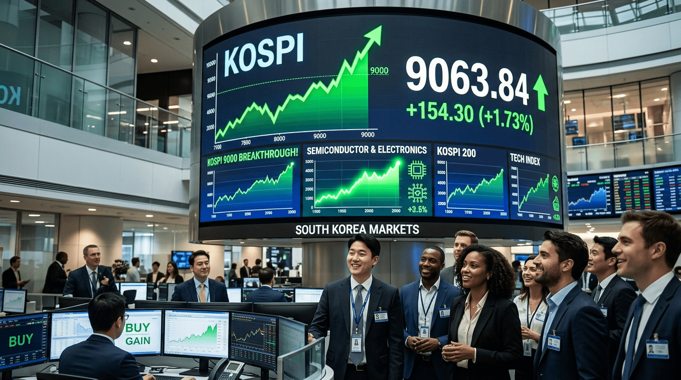 코스피, 사상 첫 9000선 돌파…외국인 순매수에 2.25% 상승 마감