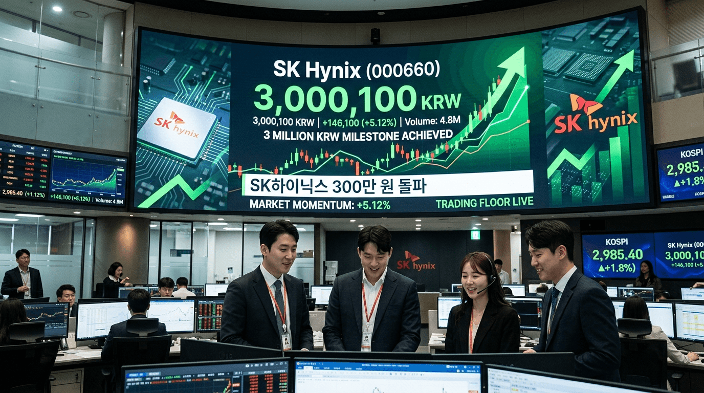 시총 1위 굳히기 가나…SK하닉, 프리장서 ‘300만닉스’ 고지